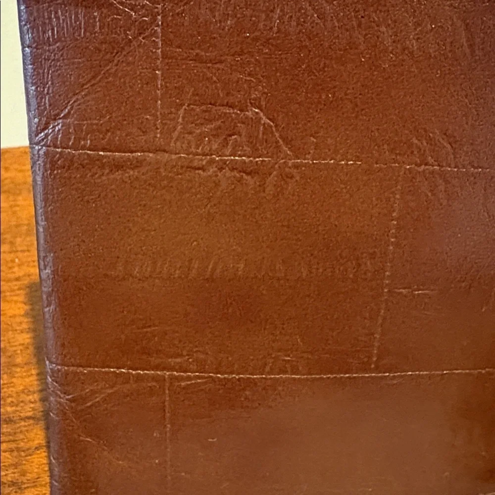 Craft Wallet Top grain cowhide Leather Unisex Eel skin pattern print NWOT